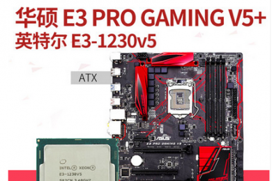 Asus/华硕 E3 PRO GAMING V5+英特尔 至强四核 E3-1230v5主板CPU